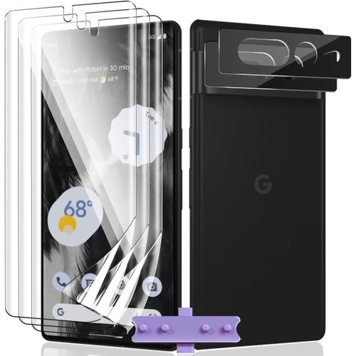 3+2 Pièces Pour Google Pixel 7 Pro Protection Écran Tpu Souple [Pas Verre] + Pixel 7 Pro Caméra Verre Trempé, Hd Anti Rayures Protecteur D'écran Pour Google Pixel 7 Pro