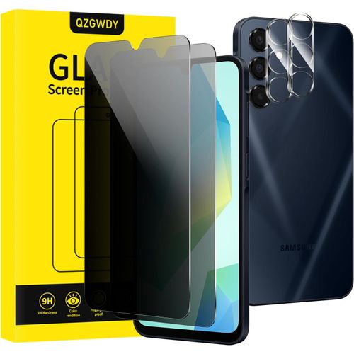 Khkui-Verre Trempé Anti-Espion Pour Samsung Galaxy A16, Lot De 2 Film Protection Écran + 2 Pièces Protection Camera Objectif Vitre Protecteur Protege Sans Bulles, Dureté 9h, Facile À Installer