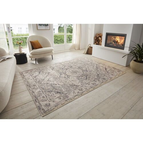 Tapis Vintage Oriental Rania Crème Et Gris 120x170cm
