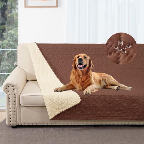 Tianyi-Housse De Canapé 100% Imperméable, Housse De Lit, Housse Pour Animaux De Compagnie, Canapé, Housse Pour Meubles De Canapé, Convient Aux Enfants, Chiens, Chats (Café, 132-208 Cm)