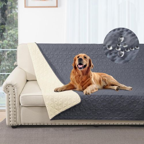 Tianyi-Housse De Canapé 100% Imperméable, Housse De Lit, Housse Pour Animaux De Compagnie, Canapé, Housse Pour Meubles De Canapé, Convient Aux Enfants, Chiens, Chats (Gris, 132-208 Cm)