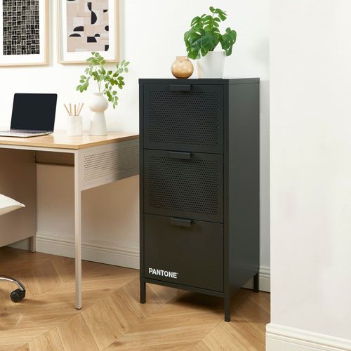 Caisson De Bureau Métal Gris Anthracite 3 Tiroirs H105cm