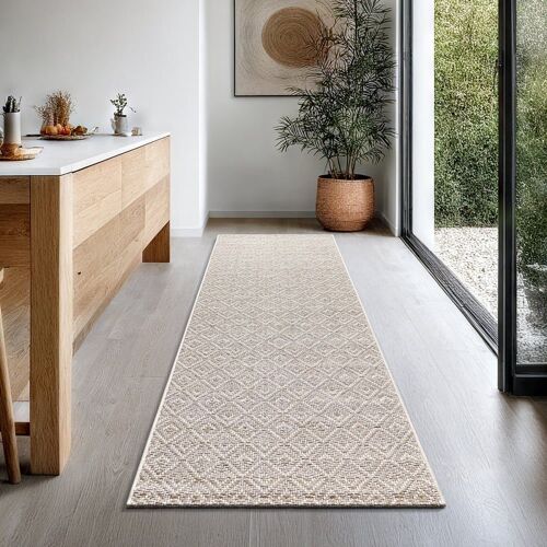 Tapis Extérieur Boho Design, Marron, 80 X 250 Cm
