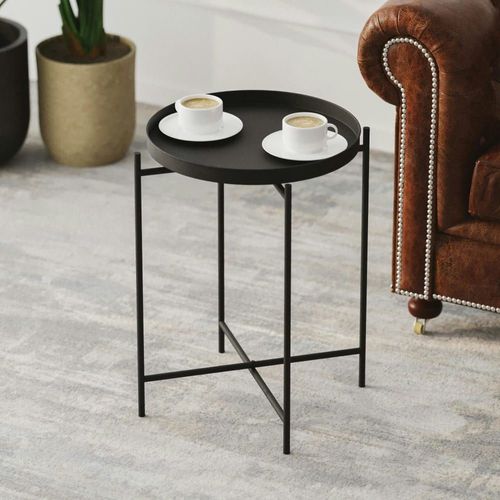 Bout De Canapé Rond En Métal 46cm