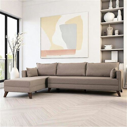 Canapé D'angle Cappuccino - 275 Cm, Côté Gauche