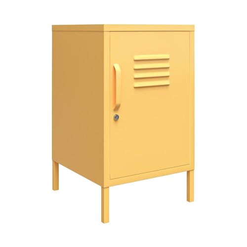 Table d'appoint avec 1 porte en métal jaune