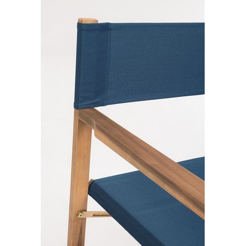 Chaise De Réalisateur En Bois Et Tissu Polyester Bleu