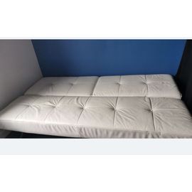 Canapé Convertible Cuir Blanc 3 Places