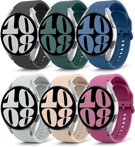 6 Pack Bracelets Compatible Avec Samsung Galaxy Watch 7 Fe 6 5 4 40mm 44mm/Watch 6 Classic 43mm 47mm/5 Pro 45mm/4 Classic 42mm 46mm, Bracelet Sport En Silicone Souple, Multicolore B