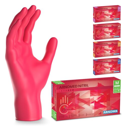 Kalanka-Gants Jetables Rouge, Gants Nitrile Taille M, Gant Jetable Avec 100 Pièces/Boîte, Gants En Nitrile Non Poudrés & Sans Latex, Gants Jetable Cuisine, Gants A Usage Unique En Xs, S, M, L & Xl