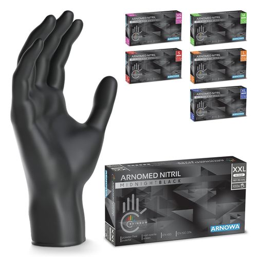 Hthed-90x ® Gants En Nitrile Taille Xxl Noir, Gants À Usage Unique Pour Chirurgie & Laboratoire, Moufles En Nitrile Sans Poudre Et Sans Latex, Moufles En Xs, S, M, L, Xl, Xxl