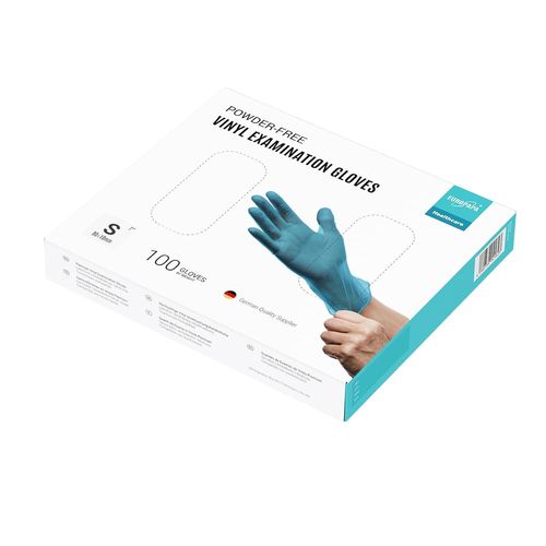 Lot De 100 Gants Jetables En Vinyle Sans Latex Et Non Poudrés-Taille S,M,L Et Xl (Bleu,S)