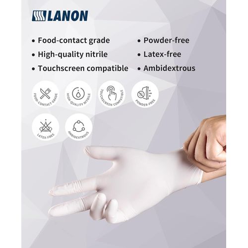 Kalanka-Lanon 3 Mil Gants Jetables En Nitrile, Contact Alimentaire, Sans Latex, Sans Poudre, 100 Gants, Taille S