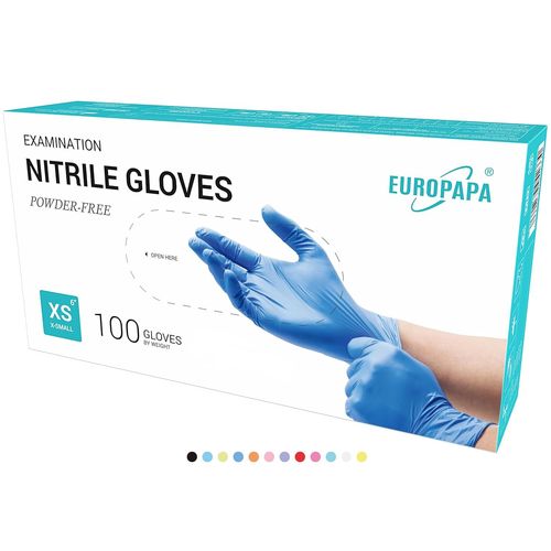 Lot De 100 Gants Jetables En Nitrile Sans Poudre,Sans Latex,Non Stériles,Sans Latex,Non Stériles,Sans Latex,Gloves Disposibles (Xs,Océan Bleu)