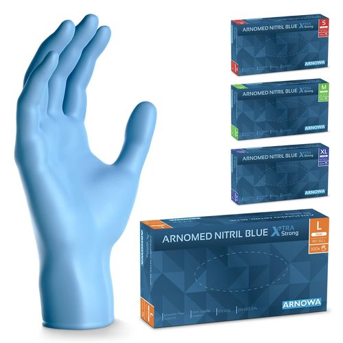 Kalanka-Gants Jetables Bleu Extra Fort, Gants Nitrile Taille L, 50% Plus Épais, 100 P./Boîte, Gants Jetables Non Poudrés, Gants En Nitrile Mecanique Sans Latex, Gant Jetable En Tailles S, M, L & Xl
