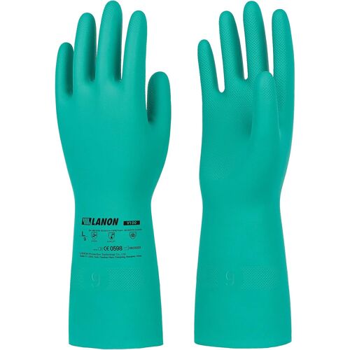 Kalanka-Lanon 3 Paires De Gants Résistants Aux Produits Chimiques En Nitrile, Gants De Protection Chimique, Résistant À Fortes Acide, Alcalins Et D'huile, En 374, L/9