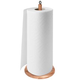 Porte Rouleaux Essuie Tout En Bois Acacia Support Stable Design Élégant Cheffinger Marron Clair
