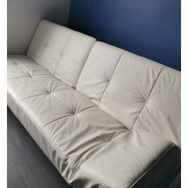 Canapé Convertible Cuir Blanc 3 Places