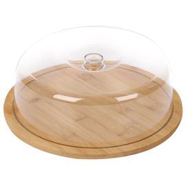 Cloche À Gâteau Base En Bambou Pour Pâtisseries Ultra Léger Cheffinger Transparent