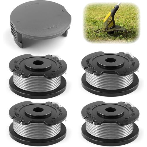ASFASFq-4 Pièces Fil Coupe Bordure Bosch Ø1,65mm 6m, Bobine Rechange F016800569 avec Couvercle de Bobine de Rechange F016F05320, Bobine Fil Coupe Bordure Pour Bosch EasyGrassCut 18/23/26/18-230/18-26