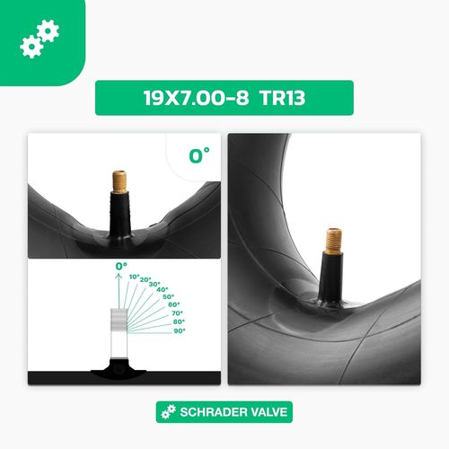 SUBZONAL-2 Chambres à air 19x7-8 | Compatible Pneus 18x6.50 à 19x7-8 pouces - Taille universelle Valve Droite TR13 - Pour Tondeuses à Gazon, Camionnettes, Tracteurs, Golf Cars, Autres