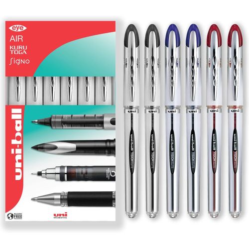 Asfasfq-Uni-Ball Vision Elite Ub-200 Lot De 6 Stylos Roller À Pointe Moyenne 0,8 Mm Boîte Cadeau Multicolore