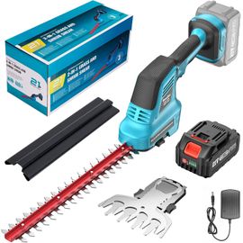 SUBZONAL-SEESII Taille-Haie à Batterie, 2 en 1 Taille-Haie Électrique sans Fil avec 1x4000mAh Batterie, Longueur de Coupe 30cm & 15cm, Fourreau de Protection, pour Haies, Rameaux Fins, Pelouses