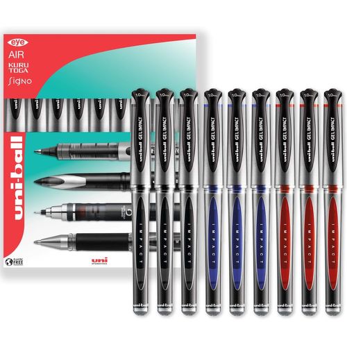Asfasfq-Uni-Ball Gel Impact Broad Um-153s Lot De 9 Stylos Rollers À Pointe 1 Mm Boîte Cadeau Multicolore
