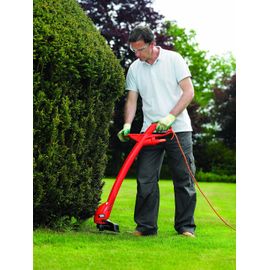 SUBZONAL-Coupe-Bordures Filaire 350W, Coupe-Bordures Electrique 25 cm avec 2 Poignées, Déroulement du Fil par Frappe au Sol, Transmission Directe, Livré avec 2 Bobines de Fil, GL360SB-QS Orange