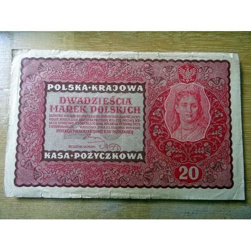 Billet Pologne 20 Marks 1919