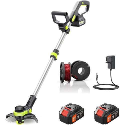 SUBZONAL-Coupe-Bordure sans Fil 21 V avec 2 Bobines Et Chargeur TêTe Coupe-Bordures/Coupe-Bordures 2 en 1 pour Pelouses De Bordure Et Terres Agricoles, Jardin De Bricolage, Entretien des Pelouses (Gr