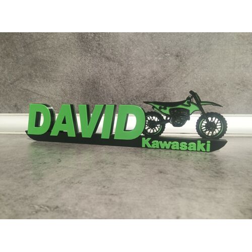 ? Plaque prénom personnalisée moto cross 🏍 – Cadeau unique pour passionné(e) de motocross – Décoration en impression 3D