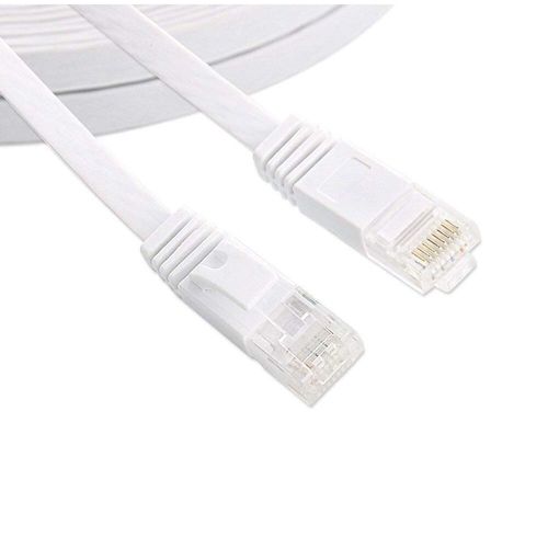 Cable Ethernet Plat Blinde CAT6 RJ45 10GB, Couleur: Blanc, Longueur: 0.5m
