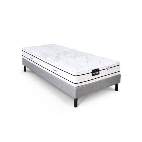 DUNLOPILLO ROMARIN ENSEMBLE 90 X 200 - MATELAS + SOMMIER CLAIR - EP 20 CM - RESSORTS ENSACHÉS - LATTES PASSIVES - FABRIQUÉ EN