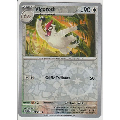Carte Pokémon - Vigoroth - 146/191 - Reverse - Ev8 Etincelles Déferlantes