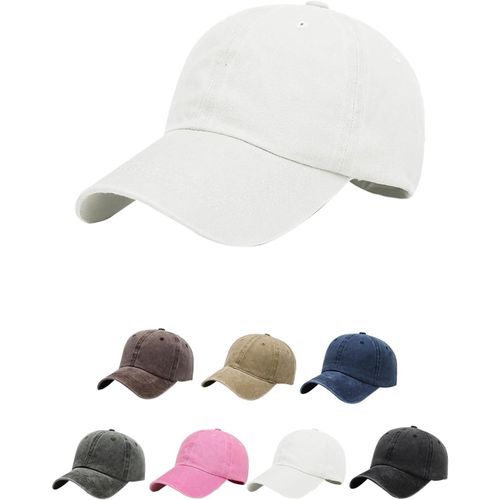 Sept-Casquette De Baseball, Style Rétro Ancien Anti-Soleil Baseball Cap, Homme Femme Été Unisexe Réglable Casquettes Sport Extérieur Sunhat Chapeau(Blanc)
