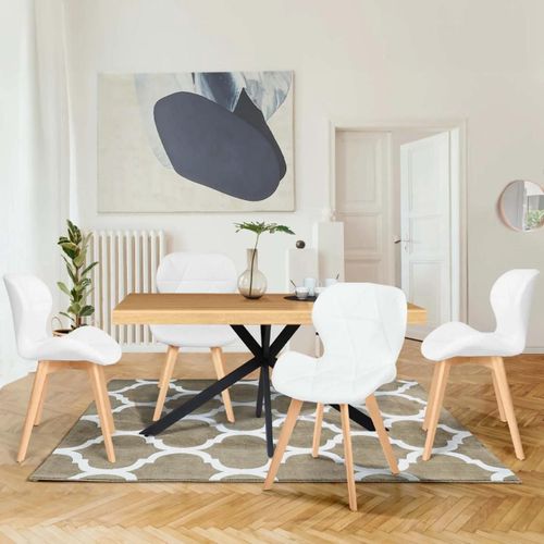Lot De 4 Chaises Robine Blanches Pour Salle À Manger