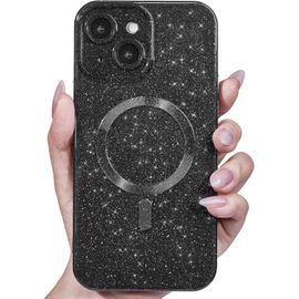 Ppdaz-Pour Iphone 13 Mini Coque Compatible Avec Magsafe, Magnétique Etui Protection Caméra, Glitter Souple Tpu Brillant Étui Antichoc Anti-Rayures Housse Pour Femmes Et Filles, Noir