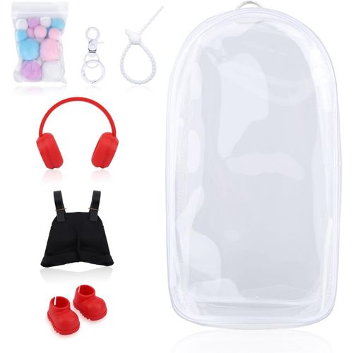 TRUST-Tenue pour Poupée, Comprend Salopette Mignonne Casque Décoratif Bottes Porte-Clés Pompon Boîte de Présentation Transparente Accessoires pour Poupées 15cm & 17cm