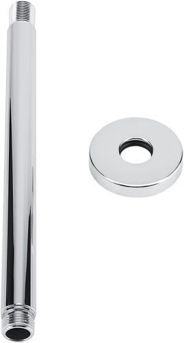 Extension de bras de douche mural réglable pour plafond de salle de bain ¿ Tuyau rond en acier inoxydable durable avec 25,4 cm de long pour accessoires de pommeau de douche