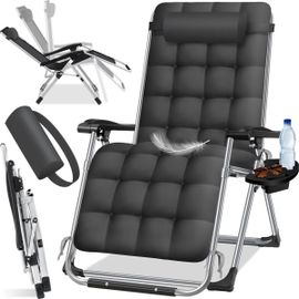 Chaise Longue Transat Pliable Avec Porte Gobelet