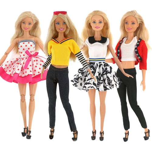 4 pièces de vêtements de poupée Barbie de 30 cm changeant à la mode