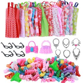 Ensemble de 32 pièces de vêtements et chaussures pour poupées Barbie pour filles Jouets d'accessoires de poupées WISH Amazon Ensembles de 10 pièces de vêtements pour poupées utilisés avec des matériaux de qualité