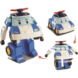 Voiture Robot Transformable Polie - 10cm - Transformable En Robot Ou En Voiture De Police, Jouet Pour Enfants De 3,4,5,6,7,8 Ans