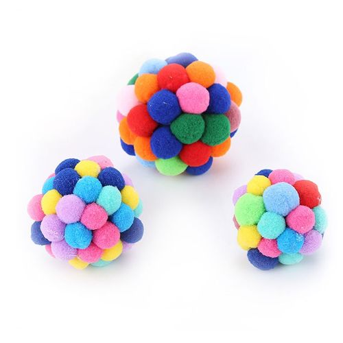 Lot De 3 Jouets Pour Animaux De Compagnie Faits À La Main, Produits Pour Chats Avec Cloche Molaire Intégrée