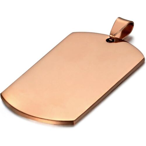 Kal-Bijoux Pendentif Collier Gravure Offerte Plaque Militaire Dog Tag Acier Inoxydable Fantaisie Pour Homme Couleur Noir Avec Sac Cadeau