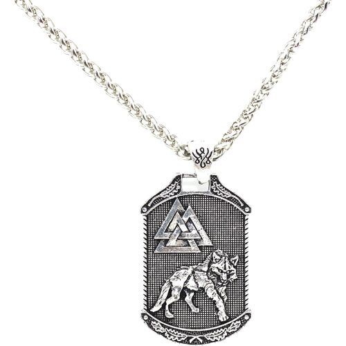 Kal-Collier Odin Loup Pour Homme, Collier Arbre De Vie, Collier Pendentif Tête De Loup Viking Nordique Avec Chaîne De 22,8 Pouces, Collier D'amulette Totem De Loup Celtique Ancien