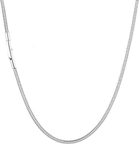 Kal-Collier Chaîne Serpent, Argent/Noir Chaîne De Serpent, 2/3/4mm Serpent Acier Inoxydable Collier, Collier Serpent En Argent, Collier Chaine Maille Serpent Homme Longueur 46-71cm