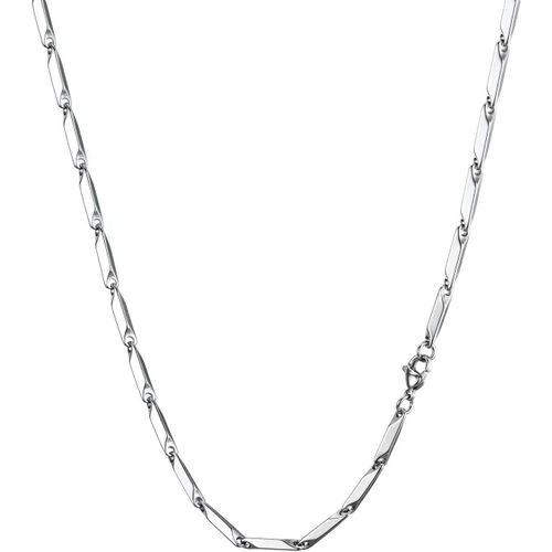 Kal-Collier Acier Inoxydable Chaine Argent Homme, 2/2,5/3/4mm Chaine Homme Acier Inoxydable Argent Collier Chaîne Bijoux Anniversaire Cadeau, Longueur 45/50/55/60cm