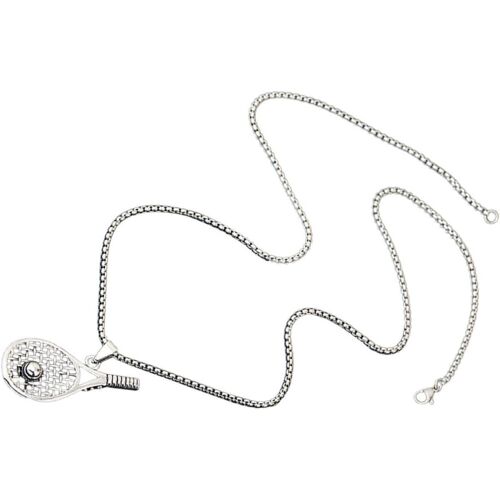 KAL-Raquette De Tennis Collier Colliers Bijoux Décorer Raquettes De Tennis Sport Décor Nouveauté Collier Creative Chandail Chaîne Collier Pour Décor Collier Décor En Acier